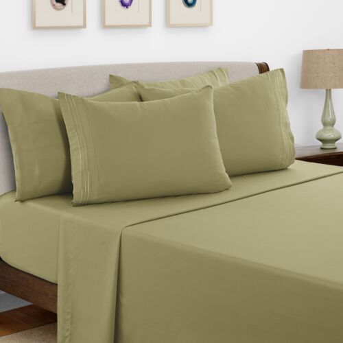6 Piece Bed Sheet Set 1800 Series Microfiber Comfort Deep Pocket Hotel Bed Sheet - Image 9