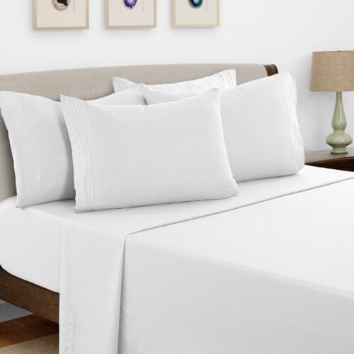 6 Piece Bed Sheet Set 1800 Series Microfiber Comfort Deep Pocket Hotel Bed Sheet - Image 39