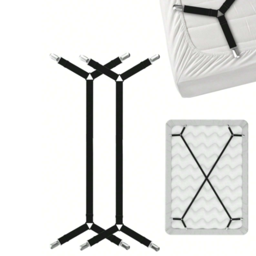2pcs Elastic Bed Sheet Straps Adjustable Long Bed Sheet Fasteners Clips Holder - Image 2