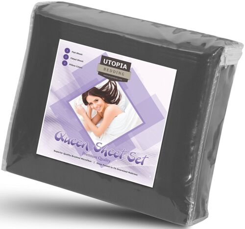 Soft Brushed Microfiber 4 Piece Bed Sheet Set with Pillow Cases Utopia Bedding - Image 33