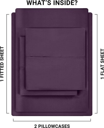 Soft Brushed Microfiber 4 Piece Bed Sheet Set with Pillow Cases Utopia Bedding - Image 65