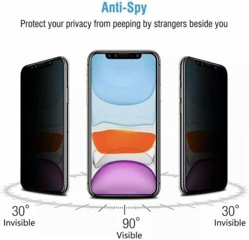 For iPhone 16 15 14 13 12 Pro Max Tempered Glass Privacy Screen Camera Protector