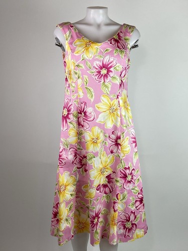 Vintage Stonebridge Spring Midi Dress Clothes Purse Sleeveless Black Floral PM