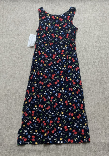 Vintage Stonebridge Spring Midi Dress Clothes Purse Sleeveless Black Floral PM - Image 10