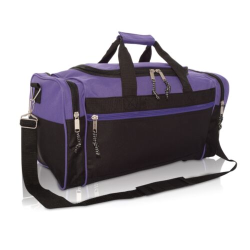 DALIX 21" Duffel Bag Sports Gym Carry Travel Bag Blue Gray Pink Purple Red Black - Image 17