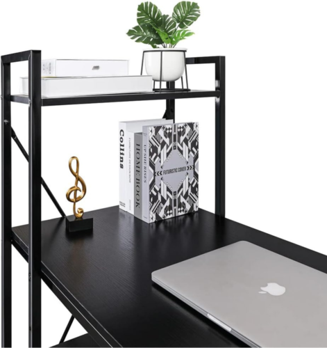 Computer Desk with Storage Shelves, 4-Tier Bookshelf, Spacious Work Surface - Image 10