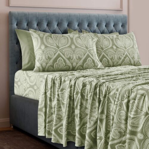 6 Piece Bed Sheets Set Luxury Microfiber Ultra Soft Deep Pocket Bedding Sets - Image 36