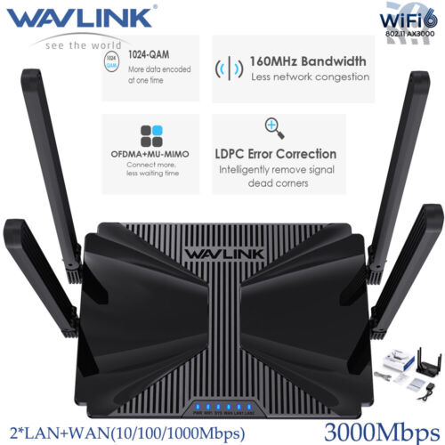 3000Mbps Wireless Router Wi-Fi 6 Gigabit Mesh Router Gaming Router Vpn Routers