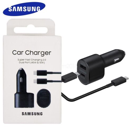 Official Samsung 45W 2 Ports Super Fast Charging Dual Car Charger with Cable - Image 2