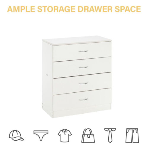 Bedroom Chests of Storage Cabinet with 4 Drawers Dressers Furniture Nightstand - Image 8
