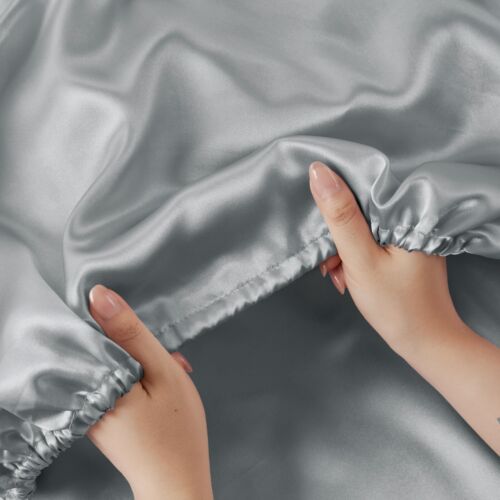 Madison Park 6PC Satin Bed SheetSet Luxurious Silky Fits 14-16" Mattress Bedding - Image 23