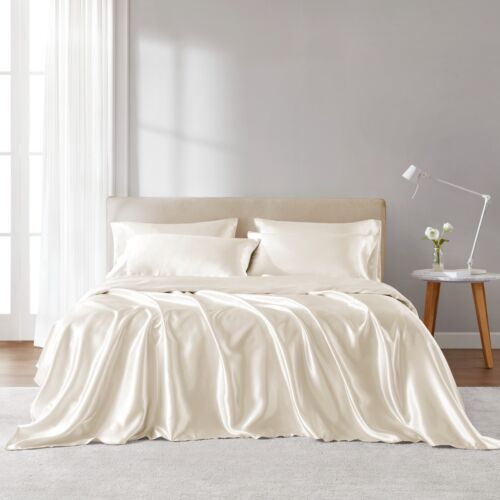Madison Park 6PC Satin Bed SheetSet Luxurious Silky Fits 14-16" Mattress Bedding - Image 35