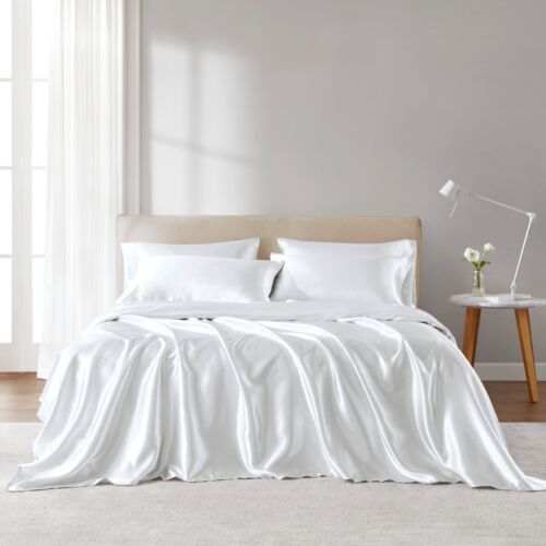 Madison Park 6PC Satin Bed SheetSet Luxurious Silky Fits 14-16" Mattress Bedding - Image 42