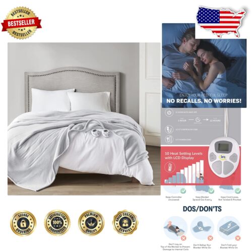 Luxury Reversible Electric Blanket - Soft Fleece & Sherpa, Multi Heat Settings