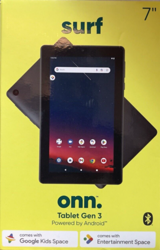 New ONN. Surf 7" Tablet Gen 3 (2022) 32GB Quad-Core 2MP Camera Wi-Fi Android OS