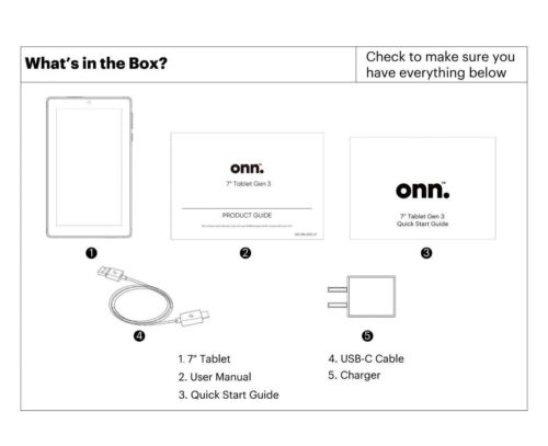 New ONN. Surf 7" Tablet Gen 3 (2022) 32GB Quad-Core 2MP Camera Wi-Fi Android OS - Image 7