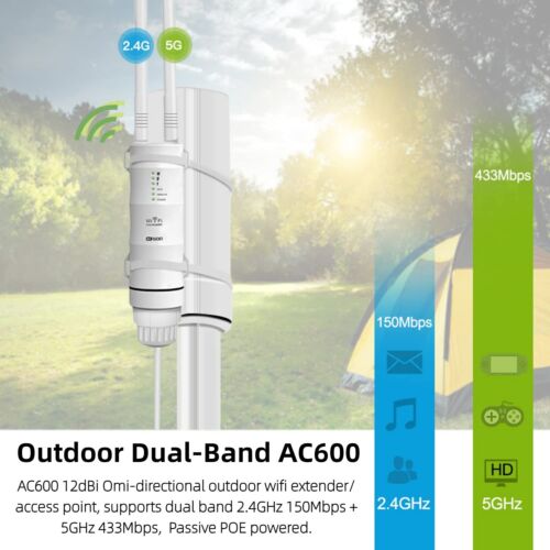 AC600/AC1200 Outdoor WiFi Long Range Extender Signal Booster Weatherproof - Image 6
