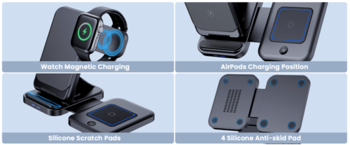 Foldable Wireless Charging Station for iPhone 14/13/12 Airpods Watch Charger - Image 11