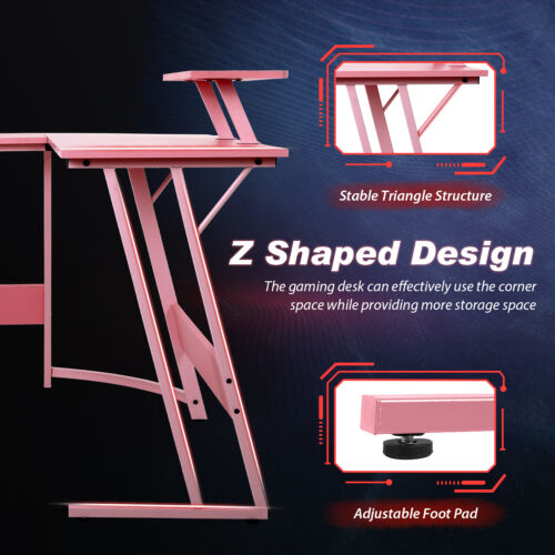 L Shaped Desk Corner Gaming Desk Computer Desk with Large Desktop Work Place - Image 27