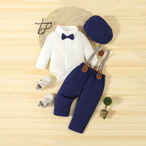 Baby Boys Gentleman Suit Shirts Suspenders Pants Set Kids Formal Clothes Outfits - Image 9