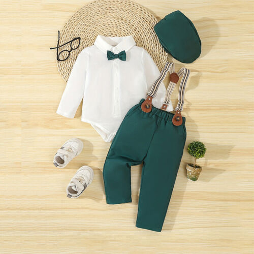 Baby Boys Gentleman Suit Shirts Suspenders Pants Set Kids Formal Clothes Outfits - Image 16