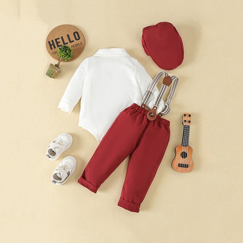 Baby Boys Gentleman Suit Shirts Suspenders Pants Set Kids Formal Clothes Outfits - Image 41