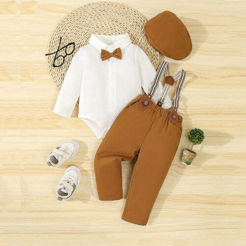 Baby Boys Gentleman Suit Shirts Suspenders Pants Set Kids Formal Clothes Outfits - Image 47