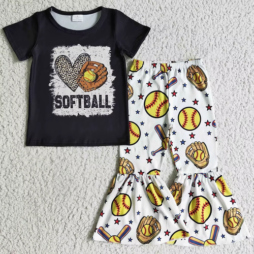 RTS Baby Girl Clothes Boutique Baseball Softball Toddler Girls Clothes Short Sle - Image 4
