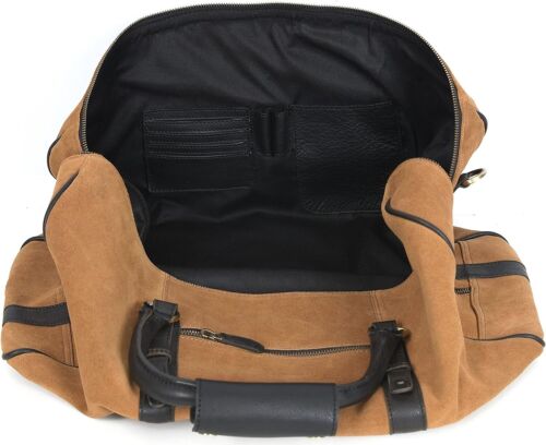 Leather Travel Duffel Bag | Gym Sports Bag Airplane Luggage Carry-On Bag - Image 4