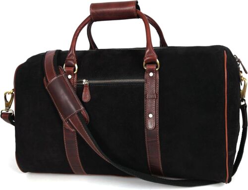 Leather Travel Duffel Bag | Gym Sports Bag Airplane Luggage Carry-On Bag - Image 11