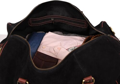 Leather Travel Duffel Bag | Gym Sports Bag Airplane Luggage Carry-On Bag - Image 12