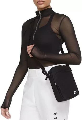 Nike Unisex Sportswear Heritage Crossbody Bag Casual Shoulder Black - Image 7