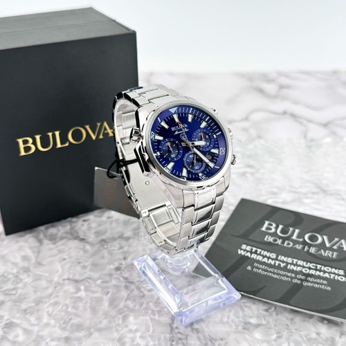 Bulova Classic Marine Star 96B256 Bule Dial Quartz Chronograph Men's Watch 43MM - Image 3