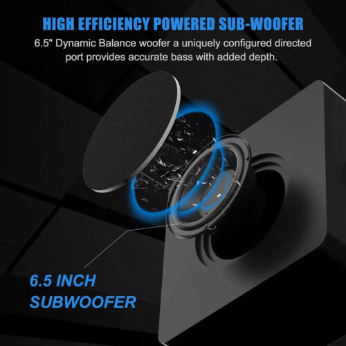 BESTISAN 6.5’’ Powered Home Audio Subwoofer with Deep Bass in Black SW65D - Image 3