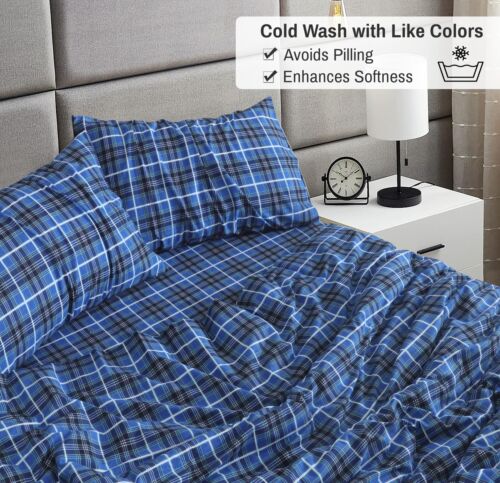 100% Cotton Flannel Sheet Set Deep Pockets Breathable Warm 170 GSM Cozy Soft - Image 10