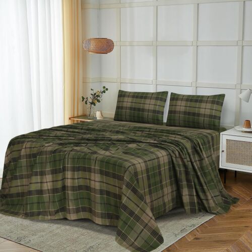 100% Cotton Flannel Sheet Set Deep Pockets Breathable Warm 170 GSM Cozy Soft - Image 14