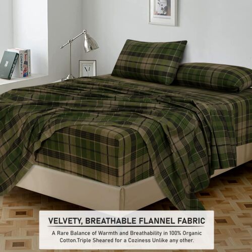 100% Cotton Flannel Sheet Set Deep Pockets Breathable Warm 170 GSM Cozy Soft - Image 17