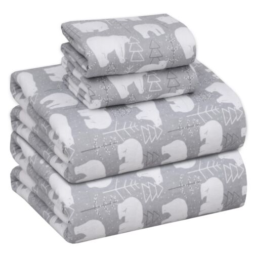 100% Cotton Flannel Sheet Set Deep Pockets Breathable Warm 170 GSM Cozy Soft - Image 23