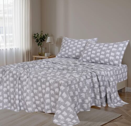 100% Cotton Flannel Sheet Set Deep Pockets Breathable Warm 170 GSM Cozy Soft - Image 24