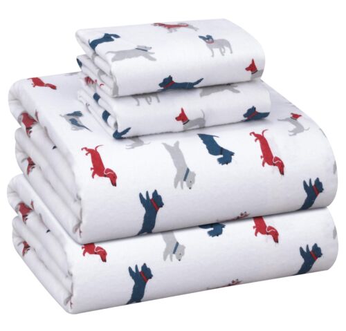 100% Cotton Flannel Sheet Set Deep Pockets Breathable Warm 170 GSM Cozy Soft - Image 46