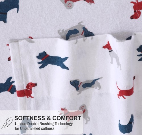 100% Cotton Flannel Sheet Set Deep Pockets Breathable Warm 170 GSM Cozy Soft - Image 48