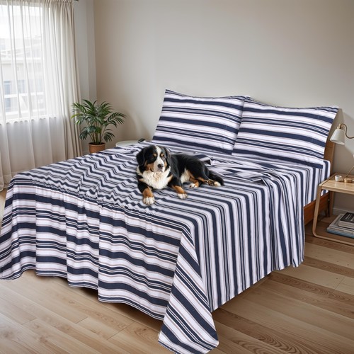 100% Cotton Flannel Sheet Set Deep Pockets Breathable Warm 170 GSM Cozy Soft - Image 63