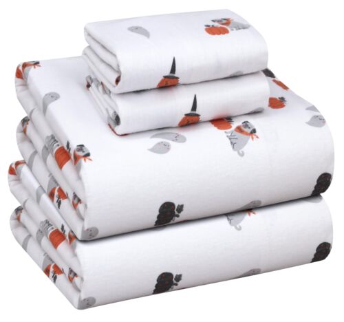 100% Cotton Flannel Sheet Set Deep Pockets Breathable Warm 170 GSM Cozy Soft - Image 71