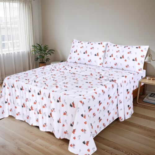 100% Cotton Flannel Sheet Set Deep Pockets Breathable Warm 170 GSM Cozy Soft - Image 72