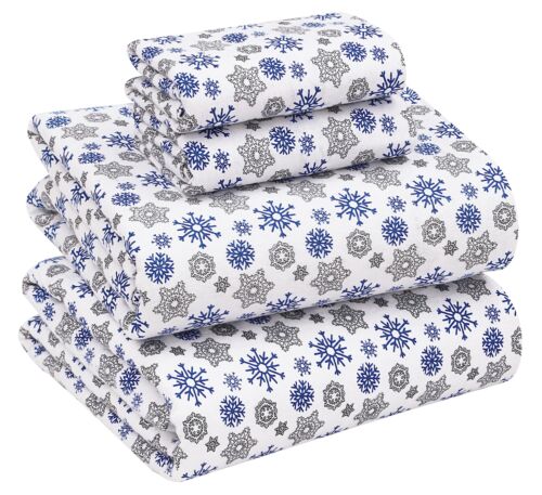 100% Cotton Flannel Sheet Set Deep Pockets Breathable Warm 170 GSM Cozy Soft - Image 79