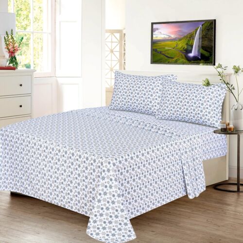 100% Cotton Flannel Sheet Set Deep Pockets Breathable Warm 170 GSM Cozy Soft - Image 80