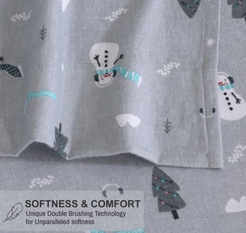 100% Cotton Flannel Sheet Set Deep Pockets Breathable Warm 170 GSM Cozy Soft - Image 87