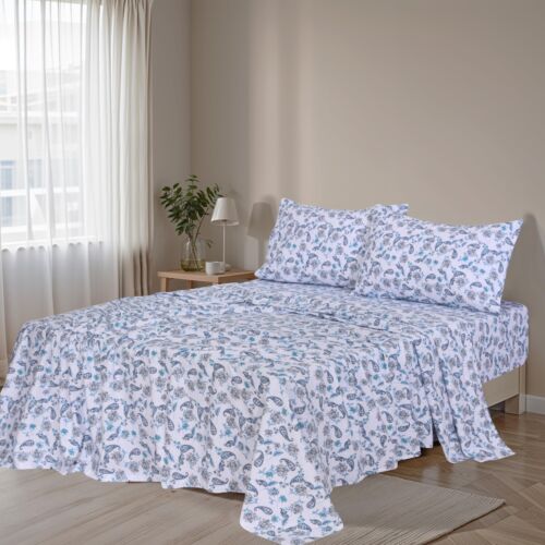 100% Cotton Flannel Sheet Set Deep Pockets Breathable Warm 170 GSM Cozy Soft - Image 94