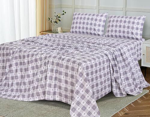 100% Cotton Flannel Sheet Set Deep Pockets Breathable Warm 170 GSM Cozy Soft - Image 106