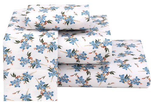 100% Cotton Flannel Sheet Set Deep Pockets Breathable Warm 170 GSM Cozy Soft - Image 115